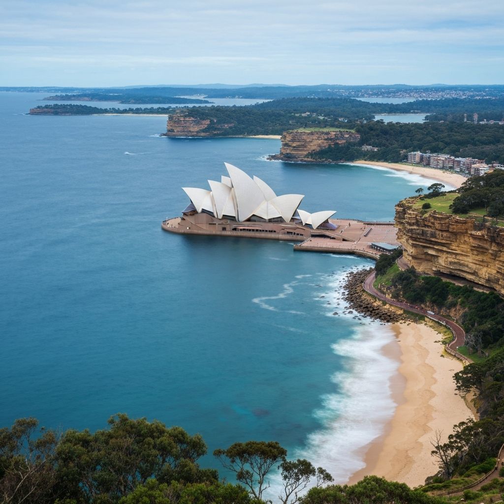 Sydney Opera House and Australian coastline